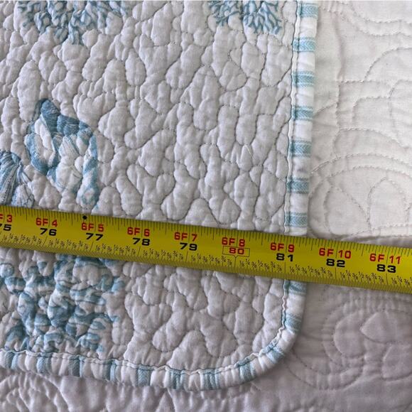 SIGRID OLSEN HOME Bedspread Quilt "85 x 81.5" Sea Life Quilted Blanket Cotton - Picture 9 of 12